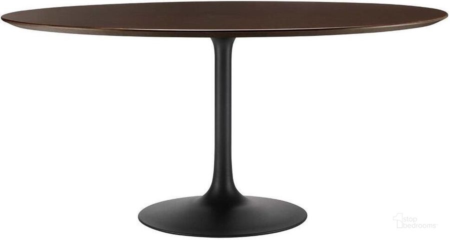 The appearance of Lippa 60 Inch Wood Dining Table In Walnut and Black designed by Modway in the modern / contemporary interior design. This walnut and black piece of furniture  was selected by 1StopBedrooms from Lippa Collection to add a touch of cosiness and style into your home. Sku: EEI-4873-BLK-CHE. Table Base Style: Pedestal. Table Top Shape: Round. Material: Wood. Product Type: Dining Table. Size: 60". Image1