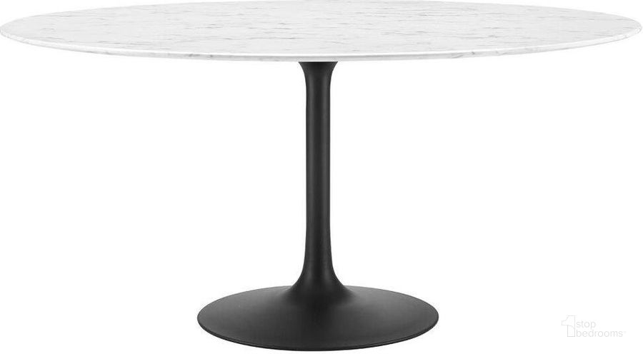 The appearance of Lippa Black and White 60 Inch Round Artificial Marble Dining Table designed by Modway in the modern / contemporary interior design. This black and white piece of furniture  was selected by 1StopBedrooms from Lippa Collection to add a touch of cosiness and style into your home. Sku: EEI-3529-BLK-WHI. Table Base Style: Pedestal. Table Top Shape: Round. Product Type: Dining Table. Material: MDF. Size: 60". Image1