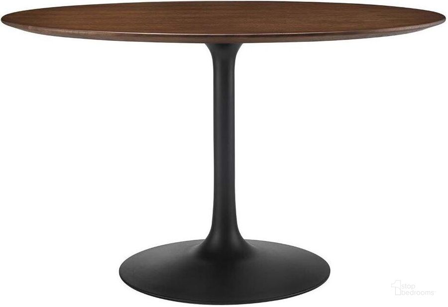 The appearance of Lippa Black Walnut 47 Inch Round Walnut Dining Table designed by Modway in the modern / contemporary interior design. This black walnut piece of furniture  was selected by 1StopBedrooms from Lippa Collection to add a touch of cosiness and style into your home. Sku: EEI-3532-BLK-WAL. Table Base Style: Pedestal. Table Top Shape: Round. Product Type: Dining Table. Material: MDF. Size: 47". Image1