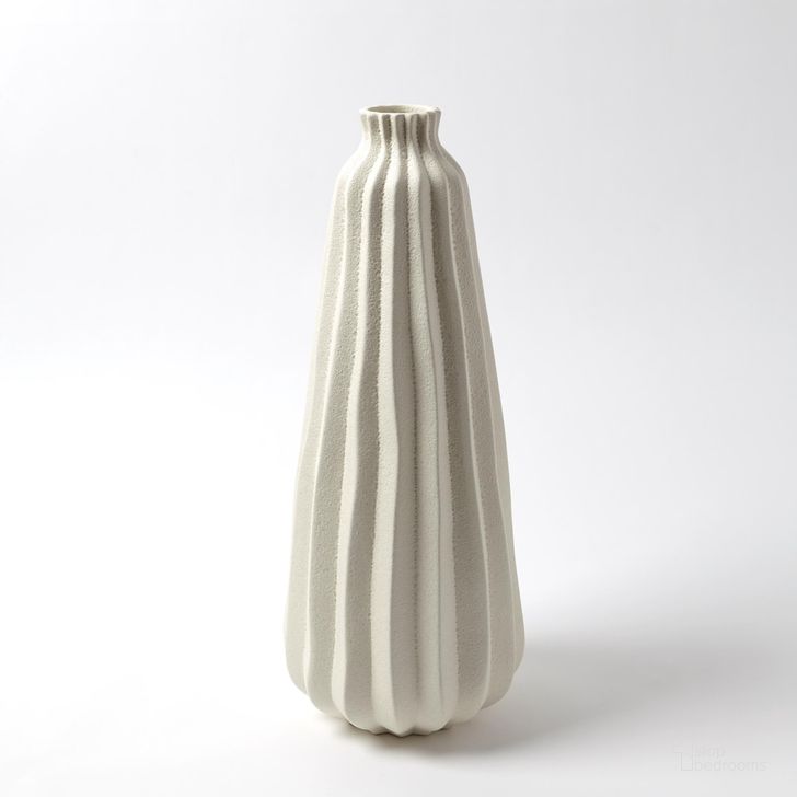 The appearance of Lithos Tallest Vase In White designed by Global Views in the modern / contemporary interior design. This white piece of furniture  was selected by 1StopBedrooms from Lithos Collection to add a touch of cosiness and style into your home. Sku: 7.10238. Material: Ceramic. Product Type: Vase. Image1