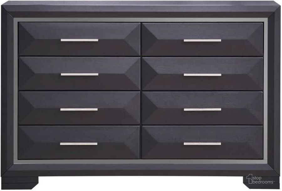 The appearance of Liverpool Dresser In Black designed by Glory in the contemporary interior design. This black piece of furniture  was selected by 1StopBedrooms from Liverpool Collection to add a touch of cosiness and style into your home. Sku: G01600-D. Product Type: Dresser. Material: Wood Veneer. Image1