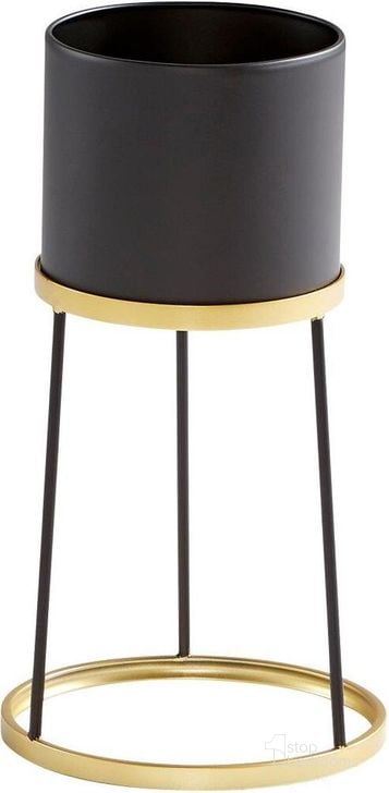 The appearance of Liza Gold And Black Small Stand designed by Cyan Design in the modern / contemporary interior design. This black and gold piece of furniture  was selected by 1StopBedrooms from Liza Collection to add a touch of cosiness and style into your home. Sku: 11038. Product Type: Decorative Accessory. Material: Iron.