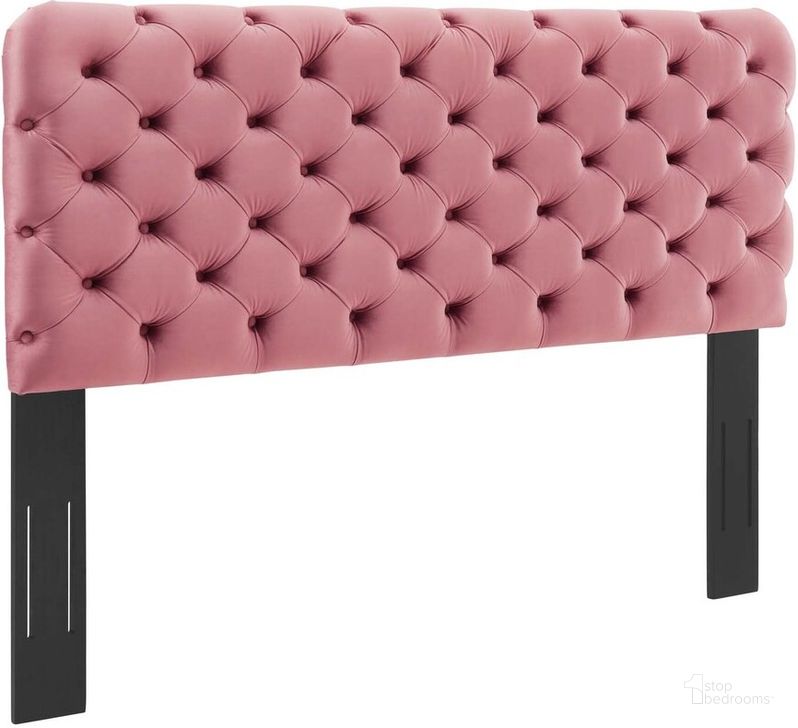 The appearance of Lizzy Tufted Full/Queen Performance Velvet Headboard In Dusty Rose designed by Modway in the modern / contemporary interior design. This dusty rose piece of furniture  was selected by 1StopBedrooms from Lizzy Collection to add a touch of cosiness and style into your home. Sku: MOD-6031-DUS. Product Type: Headboard. Bed Size: Queen. Material: MDF. Image1