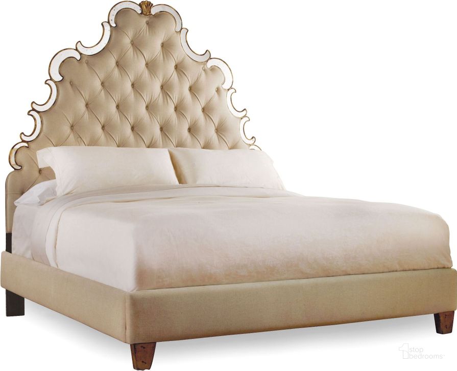 The appearance of Sanctuary Beige Bling Tufted Cal. King Platform Bed designed by Hooker in the traditional interior design. This beige piece of furniture  was selected by 1StopBedrooms from Sanctuary Collection to add a touch of cosiness and style into your home. Sku: 3016-90862;3016-90866. Bed Type: Platform Bed. Material: Wood. Product Type: Platform Bed. Bed Size: California King. Image1
