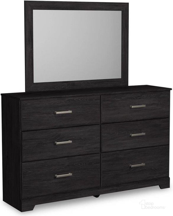 The appearance of Lloydminster Black Dresser and Mirror designed by Off 5th Home in the transitional interior design. This black piece of furniture  was selected by 1StopBedrooms from Lloydminster Collection to add a touch of cosiness and style into your home. Sku: B2589-31;B2589-36. Material: Wood. Product Type: Dresser and Mirror. Image1