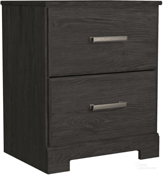 The appearance of Lloydminster Black Nightstand designed by Off 5th Home in the transitional interior design. This black piece of furniture  was selected by 1StopBedrooms from Lloydminster Collection to add a touch of cosiness and style into your home. Sku: B2589-92. Material: Wood. Product Type: Nightstand. Image1
