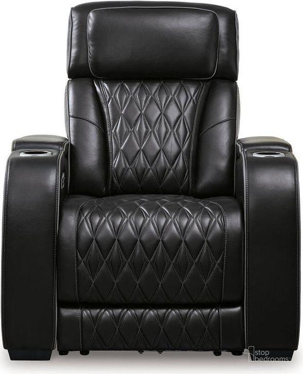The appearance of Lockeport Black Recliner designed by Artisan Elegance in the modern / contemporary interior design. This black piece of furniture  was selected by 1StopBedrooms from Lockeport Collection to add a touch of cosiness and style into your home. Sku: U2710613. Product Type: Recliner. Material: Leather Match. Image1