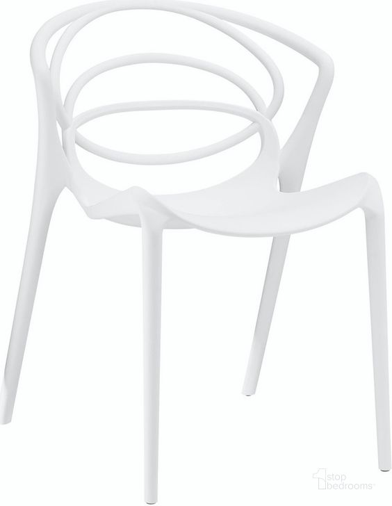 The appearance of Locus Dining Side Chair In White designed by Modway in the modern / contemporary interior design. This white piece of furniture  was selected by 1StopBedrooms from Locus Collection to add a touch of cosiness and style into your home. Sku: EEI-1451-WHI. Material: Polypropylene. Product Type: Side Chair. Image1