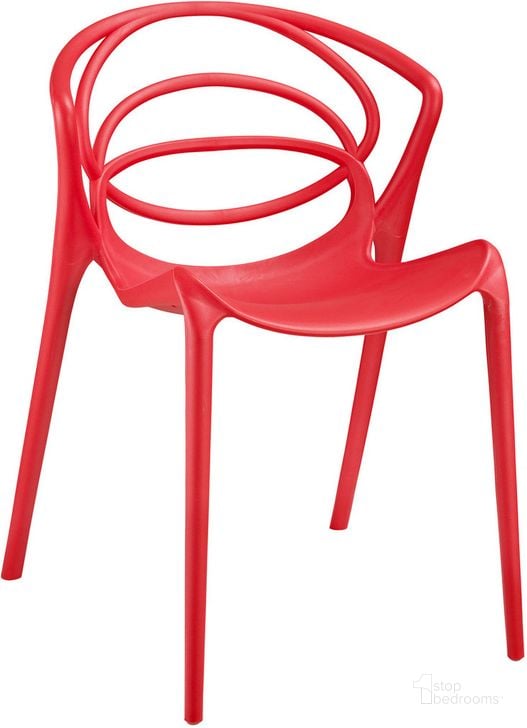 The appearance of Locus Dining Side Chair In Red designed by Modway in the modern / contemporary interior design. This red piece of furniture  was selected by 1StopBedrooms from Locus Collection to add a touch of cosiness and style into your home. Sku: EEI-1451-RED. Material: Polypropylene. Product Type: Side Chair. Image1