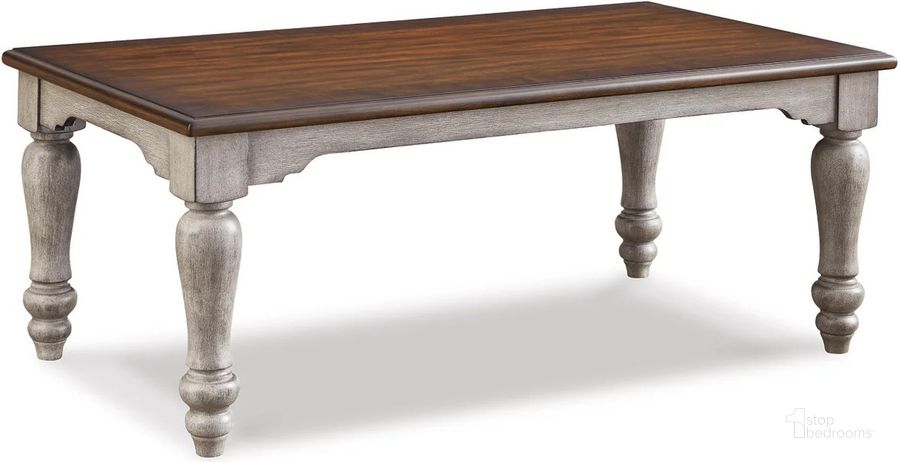 The appearance of Lodenbay Antique Gray And Brown Rectangular Cocktail Table designed by Signature Design by Ashley in the traditional interior design. This antique gray/brown piece of furniture  was selected by 1StopBedrooms from Lodenbay Collection to add a touch of cosiness and style into your home. Sku: T741-1. Material: Wood. Product Type: Cocktail Table. Image1