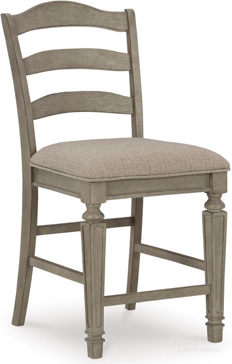 The appearance of Lodenbay Gray Counter Height Barstool Set of 2 designed by Signature Design by Ashley in the transitional interior design. This antique gray piece of furniture  was selected by 1StopBedrooms from Lodenbay Collection to add a touch of cosiness and style into your home. Sku: D751-124. Material: Wood. Product Type: Barstool. Image1