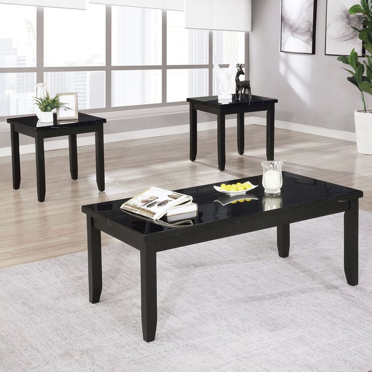 The appearance of Lodivea 3 Piece Table Set In Black designed by Furniture of America in the transitional interior design. This black piece of furniture  was selected by 1StopBedrooms from Lodivea Collection to add a touch of cosiness and style into your home. Sku: CM4544BK-3PK. Material: Wood. Product Type: Occasional Table Set. Image1