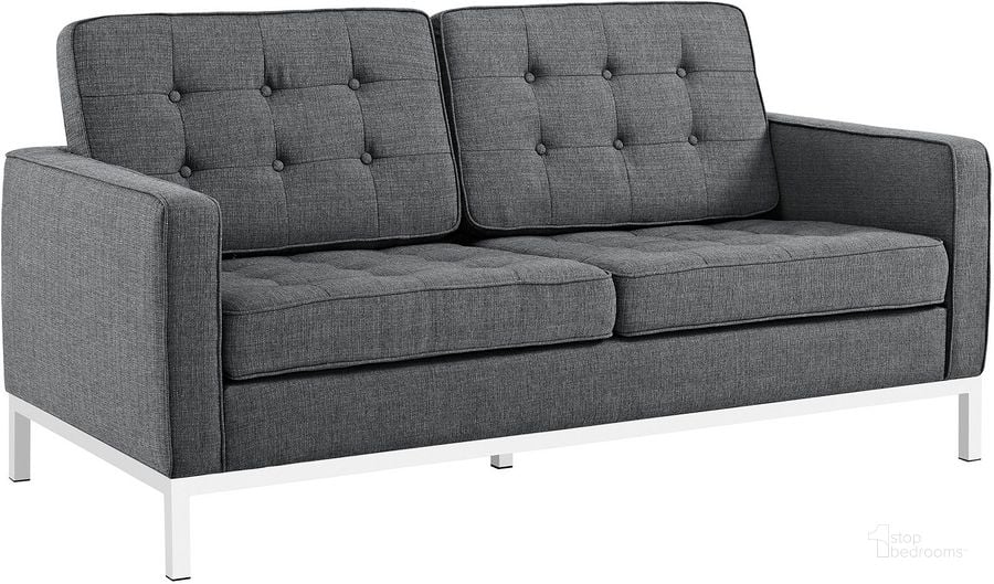 The appearance of Loft Gray Upholstered Fabric Loveseat designed by Modway in the modern / contemporary interior design. This gray piece of furniture  was selected by 1StopBedrooms from Loft Collection to add a touch of cosiness and style into your home. Sku: EEI-2051-DOR. Material: Wood. Product Type: Loveseat. Image1