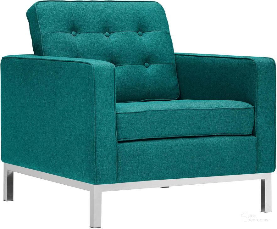 The appearance of Loft Teal Upholstered Fabric Arm Chair designed by Modway in the modern / contemporary interior design. This teal piece of furniture  was selected by 1StopBedrooms from Loft Collection to add a touch of cosiness and style into your home. Sku: EEI-2050-TEA. Material: Polyester. Product Type: Living Room Chair. Image1