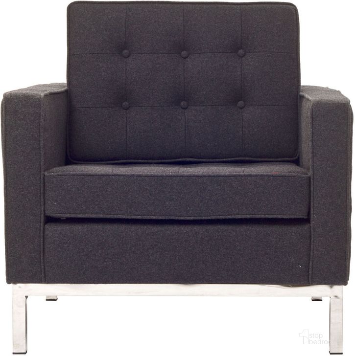 The appearance of Loft Wool Armchair In Dark Gray designed by Modway in the  interior design. This dark gray piece of furniture  was selected by 1StopBedrooms from Loft Collection to add a touch of cosiness and style into your home. Sku: EEI-184-DGR. Product Type: Living Room Chair. Material: Plywood. Image1