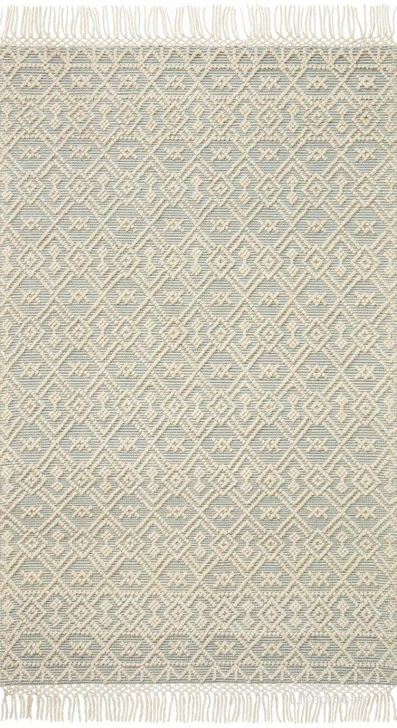 The appearance of Loloi II Noelle Ivory and Blue 18" x 18" Sample Rug NOELNOE-05IVBB160S designed by Loloi Rugs in the modern / contemporary interior design. This blue and ivory piece of furniture  was selected by 1StopBedrooms from Noelle Collection to add a touch of cosiness and style into your home. Sku: NOELNOE-05IVBB160S. Material: Cotton. Product Type: Area Rugs. Image1