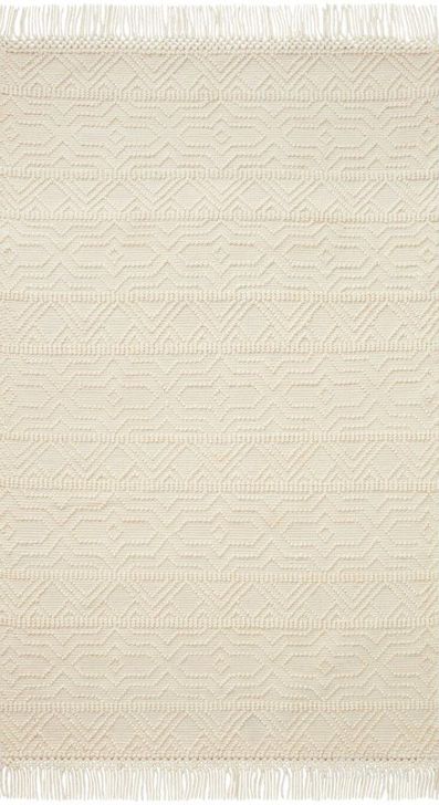 The appearance of Loloi II Noelle Ivory and Ivory 2'-0" x 5'-0" Accent Rug designed by Loloi Rugs in the modern / contemporary interior design. This ivory and ivory piece of furniture  was selected by 1StopBedrooms from Noelle Collection to add a touch of cosiness and style into your home. Sku: NOELNOE-04IVIV2050. Material: Cotton. Product Type: Area Rugs. Image1