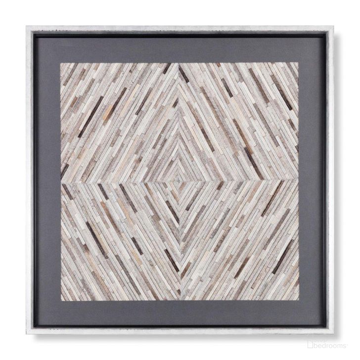 The appearance of Loloi Out West Silver 2'-5 x 2'-5 Wall Art designed by Loloi Rugs in the modern / contemporary interior design. This silver piece of furniture  was selected by 1StopBedrooms from Out West Collection to add a touch of cosiness and style into your home. Sku: AW0106OWESTSI00A042. Material: Leather. Product Type: Wall Art.
