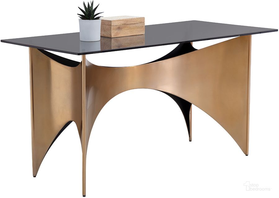 The appearance of London Desk designed by Sunpan in the modern / contemporary interior design. This gold piece of furniture  was selected by 1StopBedrooms from London Collection to add a touch of cosiness and style into your home. Sku: 109644. Material: Glass. Product Type: Desk. Image1