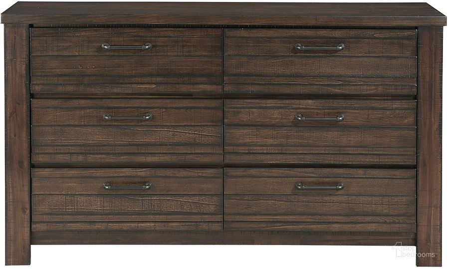 The appearance of Longview Dresser In Brown designed by Homelegance in the transitional interior design. This brown piece of furniture  was selected by 1StopBedrooms from Longview Collection to add a touch of cosiness and style into your home. Sku: 1498DB-5. Product Type: Dresser. Image1