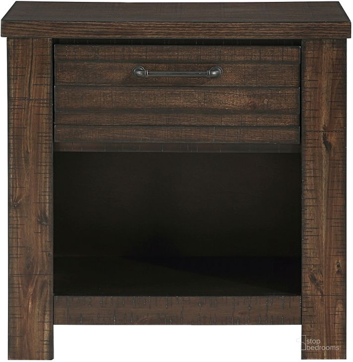 The appearance of Longview Night Stands In Brown designed by Homelegance in the transitional interior design. This brown piece of furniture  was selected by 1StopBedrooms from Longview Collection to add a touch of cosiness and style into your home. Sku: 1498DB-4. Product Type: Nightstand. Image1