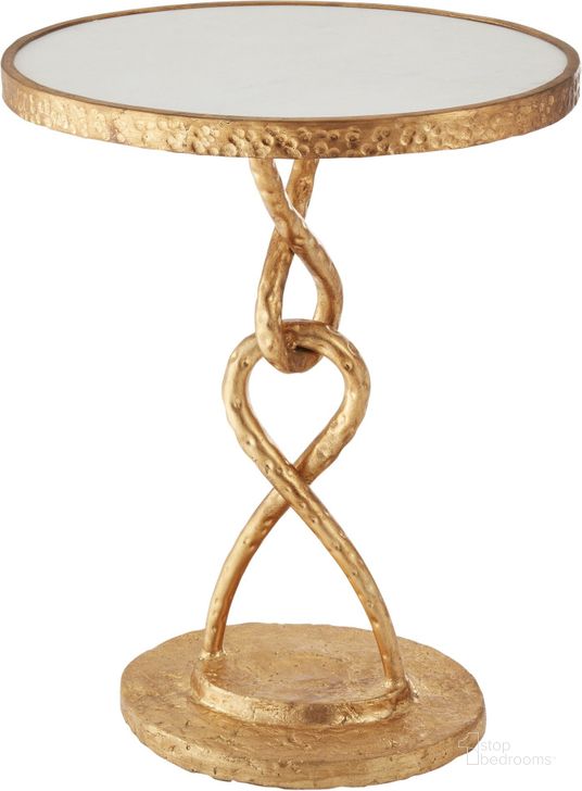 The appearance of Loop De Loop Table In Gold Leaf designed by Global Views in the modern / contemporary interior design. This gold piece of furniture  was selected by 1StopBedrooms from Loop Collection to add a touch of cosiness and style into your home. Sku: 8.81682. Product Type: Table. Material: Iron. Image1