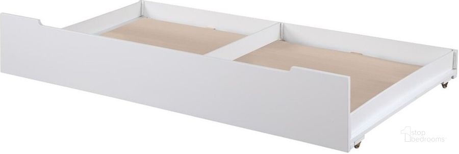 The appearance of Loreen Twin Trundle In Oak and White designed by ACME in the  interior design. This oak and white piece of furniture  was selected by 1StopBedrooms from Loreen Collection to add a touch of cosiness and style into your home. Sku: BD01288. Material: Wood. Product Type: Trundle.