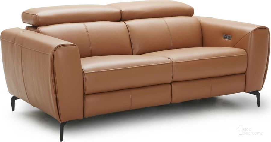 The appearance of Lorenzo Caramel Leather Loveseat designed by J&M in the modern / contemporary interior design. This brown piece of furniture  was selected by 1StopBedrooms from Lorenzo Collection to add a touch of cosiness and style into your home. Sku: 1882411-L. Material: Leather. Product Type: Loveseat. Image1