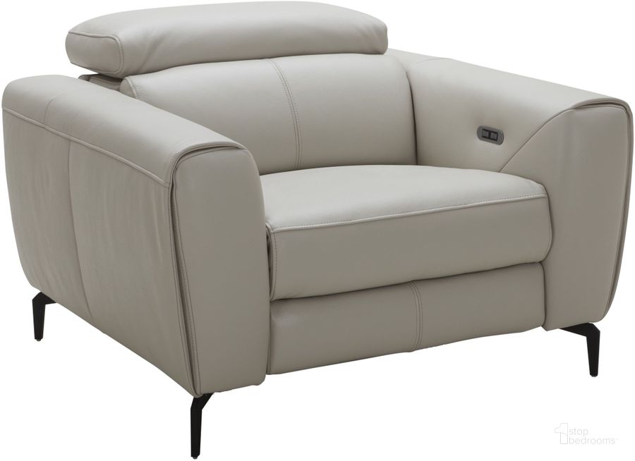 The appearance of Lorenzo Light Grey Leather Recliner designed by J&M in the modern / contemporary interior design. This cream piece of furniture  was selected by 1StopBedrooms from Lorenzo Collection to add a touch of cosiness and style into your home. Sku: 18824-C. Material: Leather. Product Type: Recliner. Image1