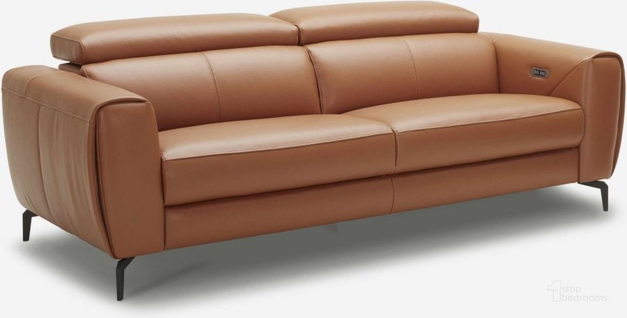 The appearance of Lorenzo Caramel Leather Sofa designed by J&M in the modern / contemporary interior design. This brown piece of furniture  was selected by 1StopBedrooms from Lorenzo Collection to add a touch of cosiness and style into your home. Sku: 1882411-S. Material: Fabric. Product Type: Sofa. Image1