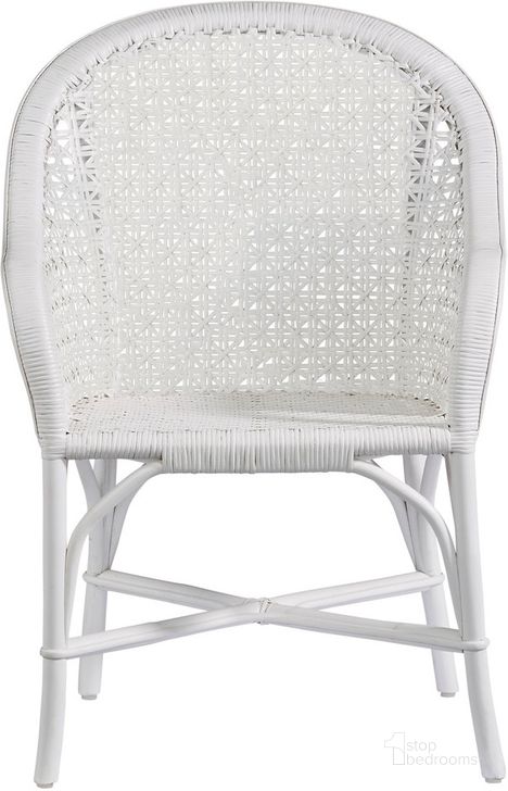 The appearance of Louie Accent Arm Chair In White designed by Progressive Furniture in the transitional interior design. This white piece of furniture  was selected by 1StopBedrooms from Louie Collection to add a touch of cosiness and style into your home. Sku: A400-40W. Product Type: Arm Chair. Material: Rattan. Image1