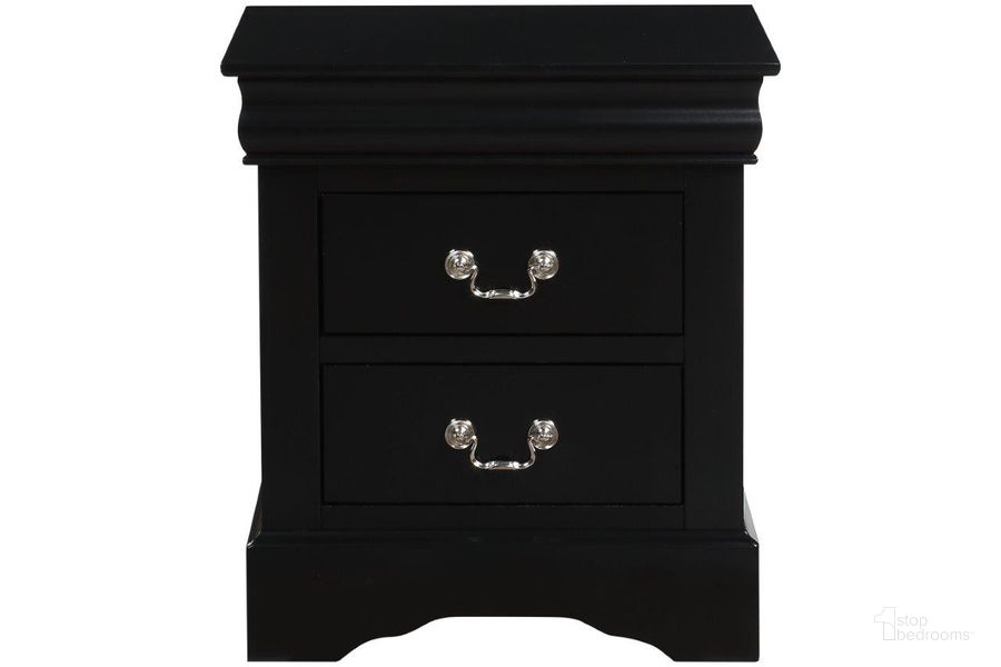 The appearance of Louie Nightstand (Black) designed by Bernards in the traditional interior design. This black piece of furniture  was selected by 1StopBedrooms from Louie Collection to add a touch of cosiness and style into your home. Sku: 1240-120. Material: Wood. Product Type: Nightstand. Image1