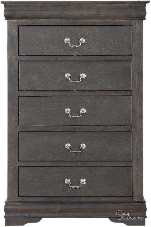 The appearance of Louis Philippe Chest (Dark Gray) designed by ACME in the transitional interior design. This dark gray piece of furniture  was selected by 1StopBedrooms from Louis Philippe Collection to add a touch of cosiness and style into your home. Sku: 26796. Product Type: Chest. Material: MDF. Image1