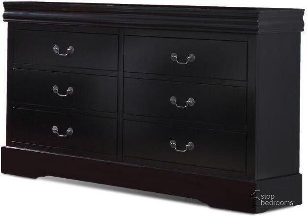 The appearance of Louis Philippe Dresser In Black designed by US Tamex in the traditional interior design. This black piece of furniture  was selected by 1StopBedrooms from Louis Philippe Collection to add a touch of cosiness and style into your home. Sku: 52318-DR. Material: Wood. Product Type: Dresser. Image1
