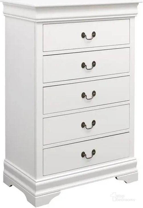 The appearance of Louis Philippe III Chest (White) designed by ACME in the transitional interior design. This white piece of furniture  was selected by 1StopBedrooms from Louis Phillipe III Collection to add a touch of cosiness and style into your home. Sku: 24506. Material: Wood. Product Type: Chest. Image1