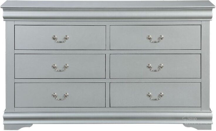 The appearance of Louis Philippe III Dresser (Platinum) designed by ACME in the transitional interior design. This medium color piece of furniture  was selected by 1StopBedrooms from Louis Phillipe III Collection to add a touch of cosiness and style into your home. Sku: 26705. Product Type: Dresser. Material: MDF. Image1