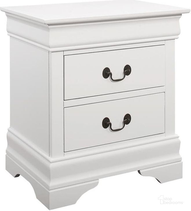 The appearance of Louis Philippe White Nightstand designed by Coaster in the traditional interior design. This white piece of furniture  was selected by 1StopBedrooms from Louis Philippe Collection to add a touch of cosiness and style into your home. Sku: 204692. Material: Wood. Product Type: Nightstand. Image1