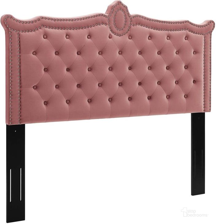 The appearance of Louisa Tufted Performance Velvet King/California King Headboard In Dusty Rose designed by Modway in the  interior design. This dusty rose piece of furniture  was selected by 1StopBedrooms from Louisa Collection to add a touch of cosiness and style into your home. Sku: MOD-6325-DUS. Product Type: Headboard. Bed Size: King. Material: MDF. Image1