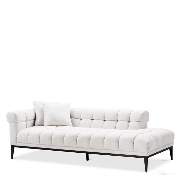 The appearance of Lounge Sofa Aurelio Left Avalon White designed by Eichholtz in the modern / contemporary interior design. This white piece of furniture  was selected by 1StopBedrooms from Avalon Collection to add a touch of cosiness and style into your home. Sku: A113357. Material: Metal. Product Type: Sofa. Image1