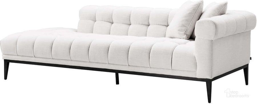 The appearance of Lounge Sofa Aurelio Right Avalon White designed by Eichholtz in the modern / contemporary interior design. This white piece of furniture  was selected by 1StopBedrooms from Avalon Collection to add a touch of cosiness and style into your home. Sku: A113478. Material: Metal. Product Type: Sofa. Image1