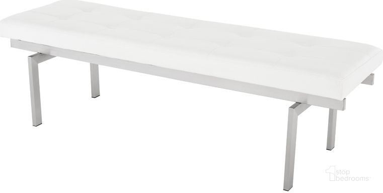 The appearance of Louve Large White and Silver Metal Occasional Bench designed by Nuevo in the modern / contemporary interior design. This white piece of furniture  was selected by 1StopBedrooms from Louve Collection to add a touch of cosiness and style into your home. Sku: HGTA896. Material: Metal. Product Type: Bedroom Bench. Image1