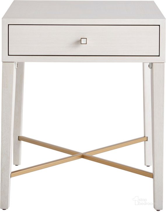 The appearance of Love Joy Bliss End Table In Alabaster designed by Universal in the transitional interior design. This alabaster piece of furniture  was selected by 1StopBedrooms from Love Joy Bliss Collection to add a touch of cosiness and style into your home. Sku: 956A815. Product Type: End Table. Material: Alabaster. Image1
