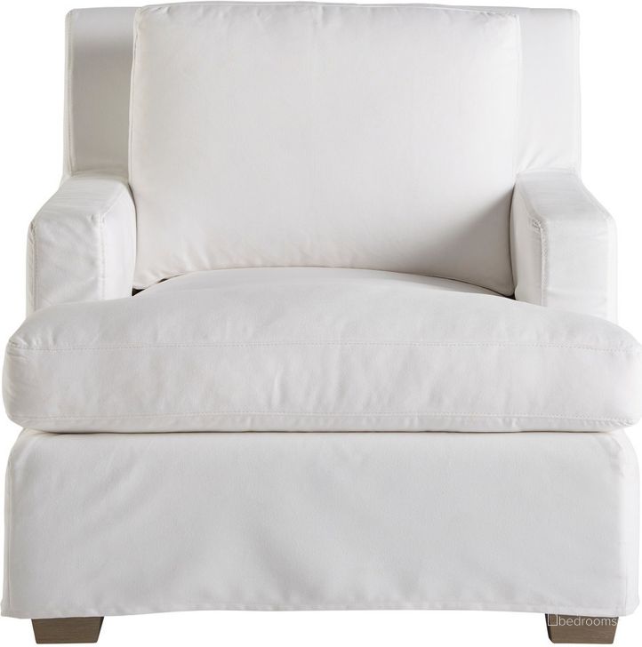 The appearance of Love Joy Bliss Malibu Slipcover Chair designed by Universal in the transitional interior design. This white piece of furniture  was selected by 1StopBedrooms from Love Joy Bliss Collection to add a touch of cosiness and style into your home. Sku: 956523-958-2. Product Type: Chair. Image1