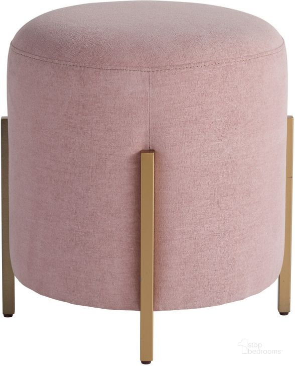The appearance of Love Joy Bliss Soft Gold Metal Love Joy Bliss Pouf designed by Universal in the transitional interior design. This gold piece of furniture  was selected by 1StopBedrooms from Love Joy Bliss Collection to add a touch of cosiness and style into your home. Sku: 956C382. Material: Metal. Product Type: Ottoman. Image1