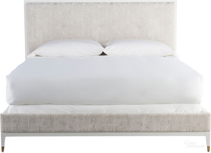 The appearance of Love Joy Bliss White Lacquer Theodora Bed King 66 designed by Universal in the modern / contemporary interior design. This white piece of furniture  was selected by 1StopBedrooms from Love Joy Bliss Collection to add a touch of cosiness and style into your home. Sku: 956220;95622F;95622R. Bed Type: Panel Bed. Material: Wood. Product Type: Panel Bed. Bed Size: King. Image1