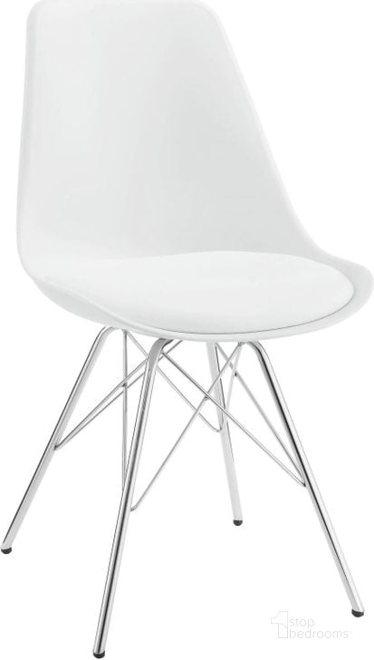 The appearance of Lowry White Side Chair Set of 2 designed by Coaster in the modern / contemporary interior design. This white piece of furniture  was selected by 1StopBedrooms from Lowry Collection to add a touch of cosiness and style into your home. Sku: 102792. Product Type: Side Chair. Material: Plastic. Image1