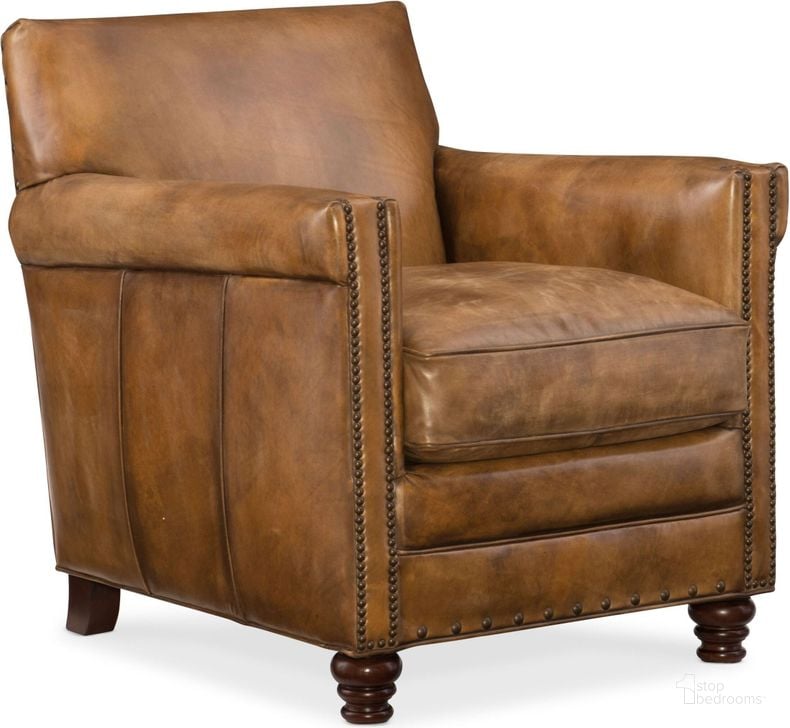 The appearance of Potter Natchez Brown Leather Club Chair designed by Hooker in the traditional interior design. This brown piece of furniture  was selected by 1StopBedrooms from Potter Collection to add a touch of cosiness and style into your home. Sku: CC719-01-087. Material: Leather. Product Type: Living Room Chair. Image1