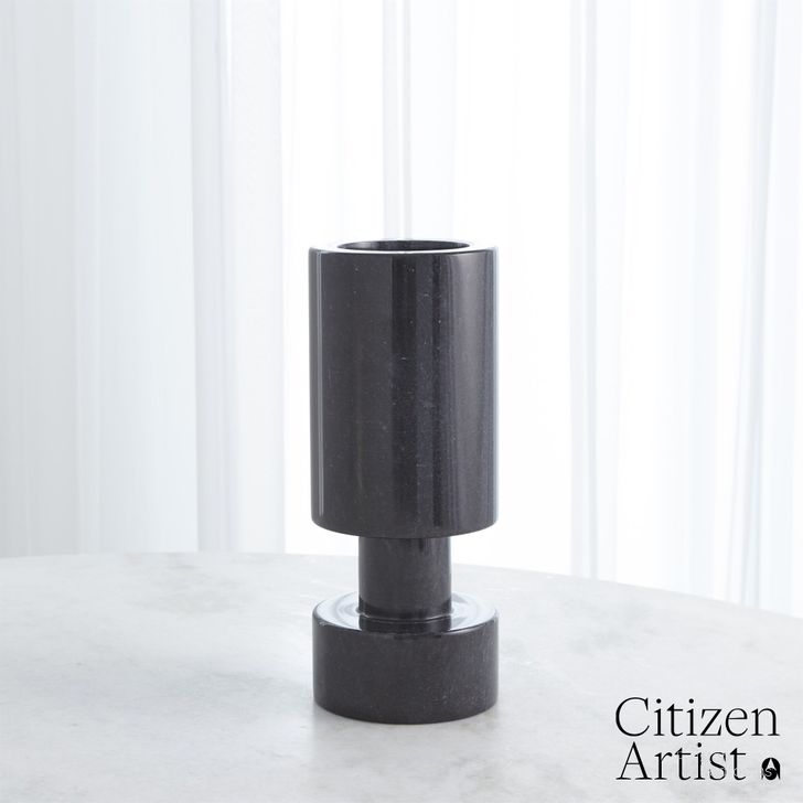 The appearance of Luc Vase In Black Marble designed by Global Views in the modern / contemporary interior design. This black piece of furniture  was selected by 1StopBedrooms from Luc Collection to add a touch of cosiness and style into your home. Sku: FDS9.90028. Material: Marble. Product Type: Vase. Image1