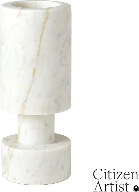The appearance of Luc Vase In White Marble designed by Global Views in the modern / contemporary interior design. This white piece of furniture  was selected by 1StopBedrooms from Luc Collection to add a touch of cosiness and style into your home. Sku: FDS9.90027. Material: Marble. Product Type: Vase. Image1