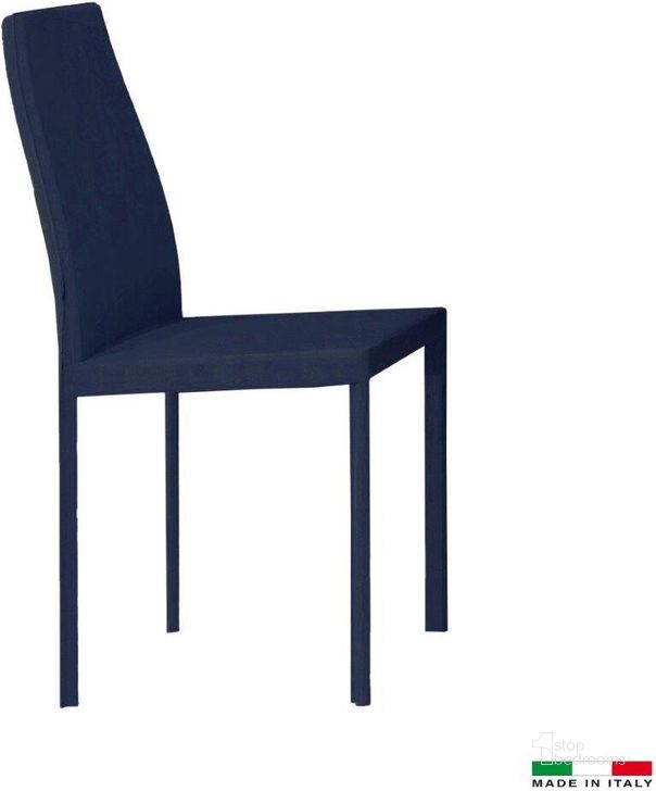 The appearance of Luca Dining Chair In Dark Blue Set Of 2 designed by Bellini Modern Living in the modern / contemporary interior design. This dark blue piece of furniture  was selected by 1StopBedrooms from Luca Collection to add a touch of cosiness and style into your home. Sku: Luca DKB. Material: Microfiber. Product Type: Dining Chair.